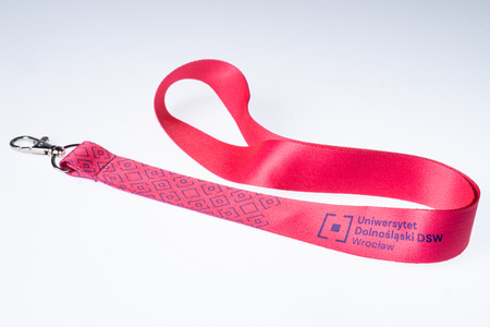 Smycz kolorowa z logo - kolor różowy