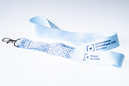 Smycz kolorowa z logo - kolor niebieski