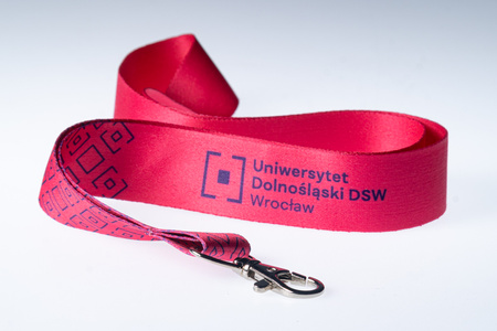 Smycz kolorowa z logo - kolor różowy