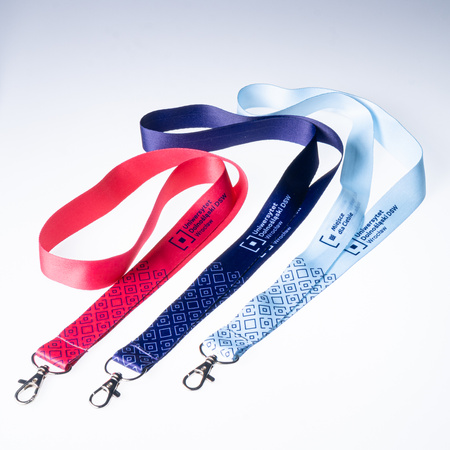 Smycz kolorowa z logo - kolor fioletowy / granat